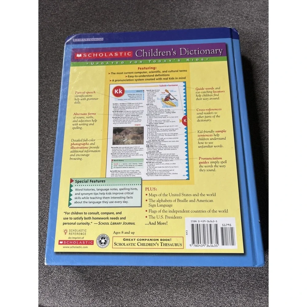 Scholastic Children's Dictionary Kids OS Multi-Color Updated Reference Book